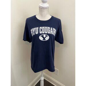 Russell Blue White Tee Shirt "BYU Cougars" Size Medium
